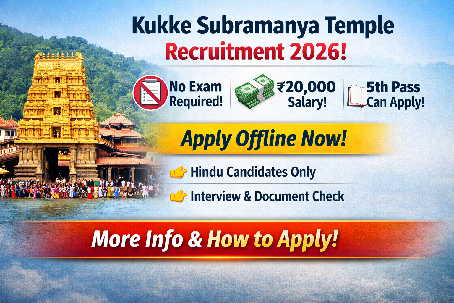 Kukke Subramanya Temple recruitment 2026