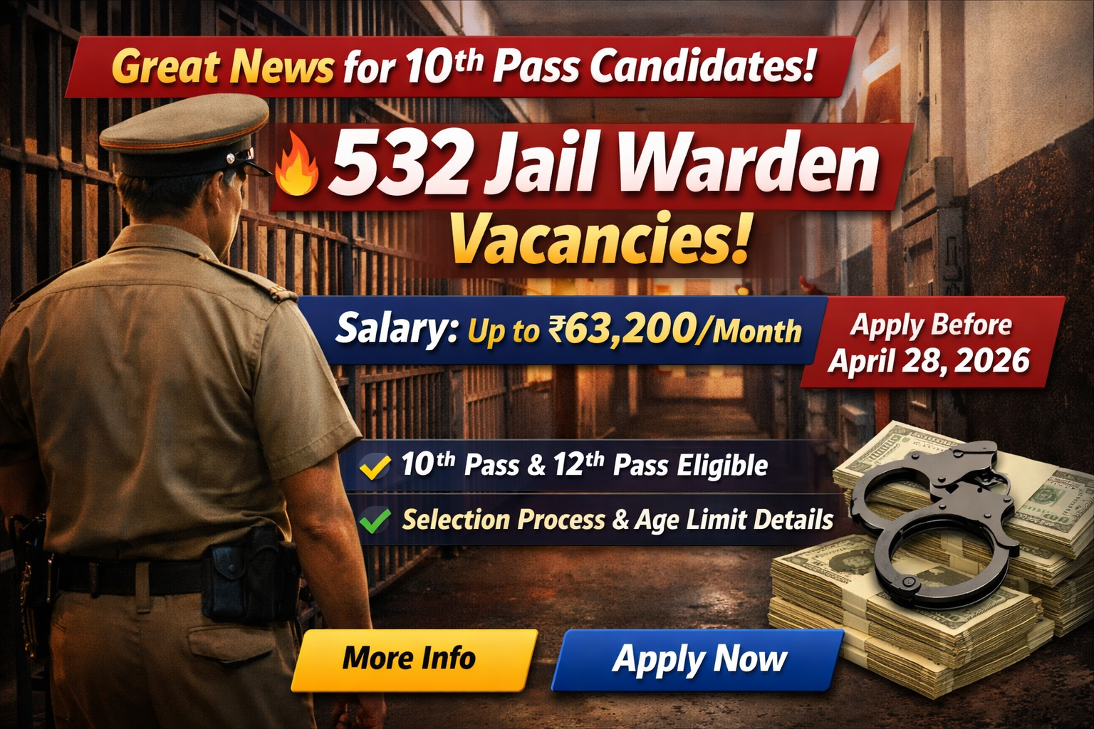 Jail warden recruitment announcement visual