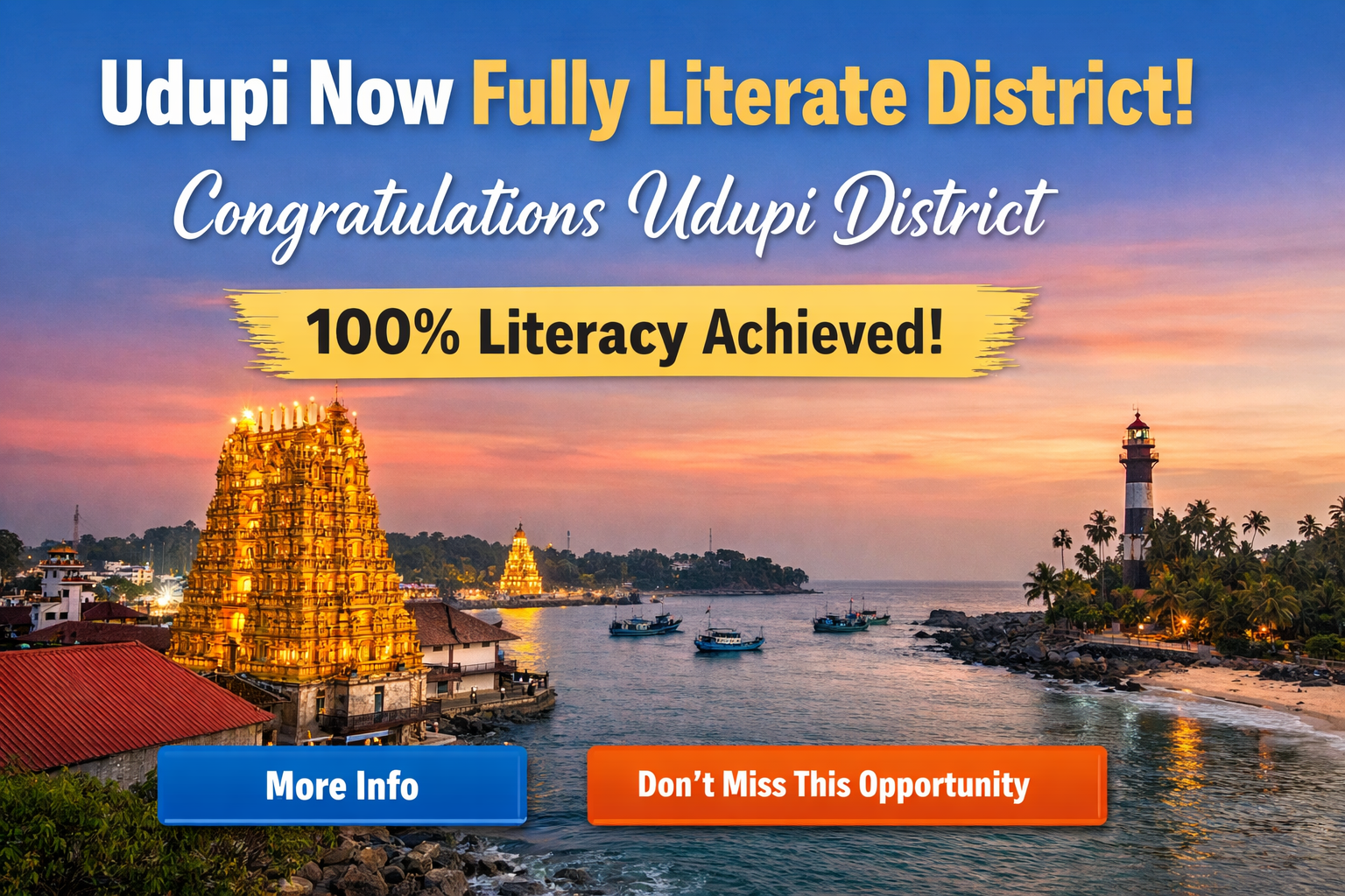 Udupi celebrates 100% literacy achievement